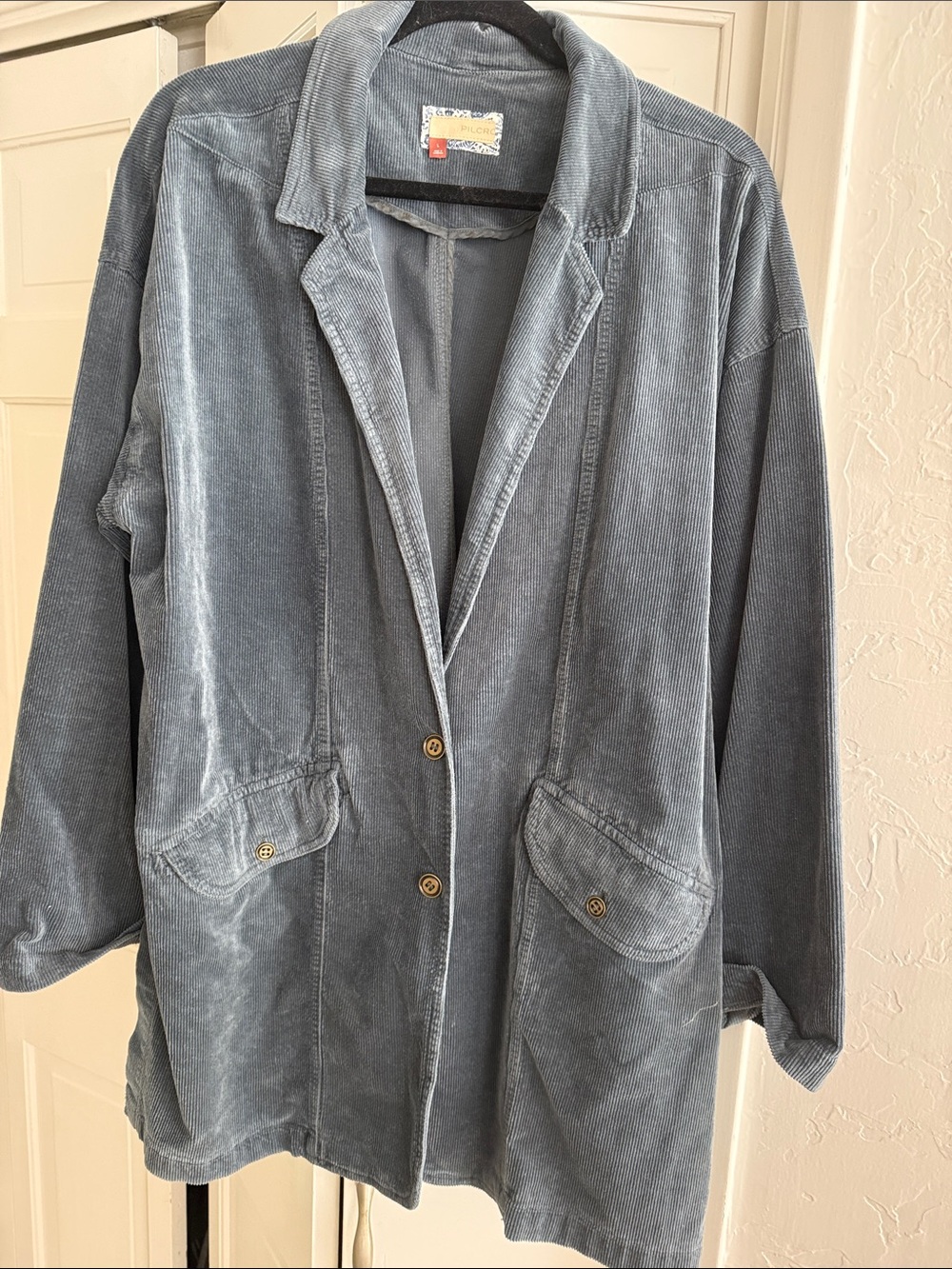 Women's Corduroy Blazer Jacket in Faded Blue